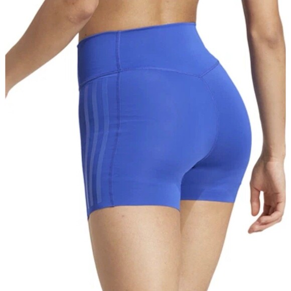 adidas Women's Training Optime 4-Inch Raw-Cut-Hem Tight Shorts SZ M - Picture 2 of 2